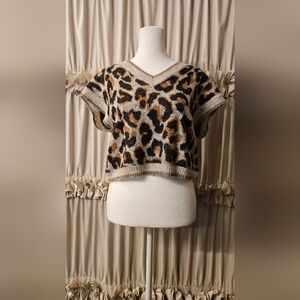 Democracy Leopard Print Crop Top